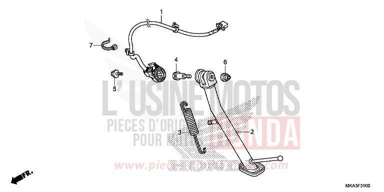 STAENDER von NC750X "Meca" MAT PEARL GLARE WHITE (NHB54) von 2016
